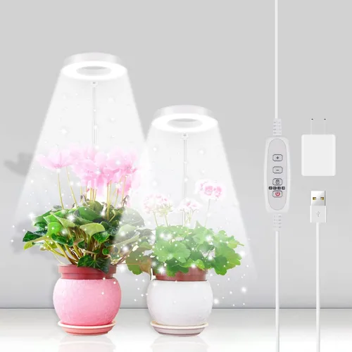 Vista 8 de GYTF Luz de cultivo de plantas Halo, lámpara LED blanca de 6000 K de espectro completo para plantas de interior, suculentas, mini bonsái, plantas