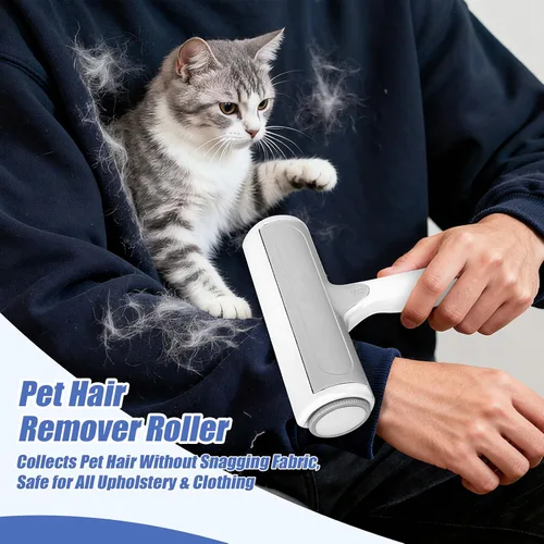 Vista 3 de Roller - Removedor de pelo de mascotas – Rodillo reutilizable para pelos de perros y gatos en muebles, sofá, alfombras, alfombras, ropa de cama