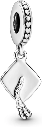 Vista 2 de PANDORA Dije colgante de gorra de graduación, compatible con PANDORA Moments, plata de ley, regalo para ella, joyería para mujer con caja de regalo