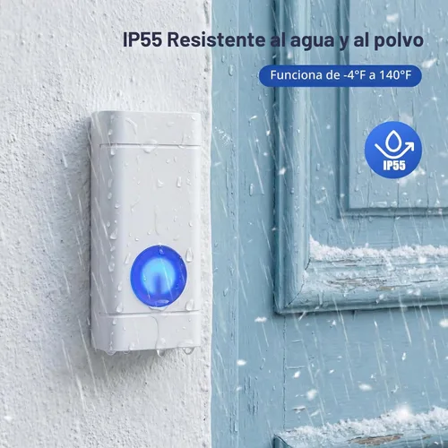 Vista 6 de Timbre inalámbrico para aula, kit de timbre de puerta impermeable para el hogar