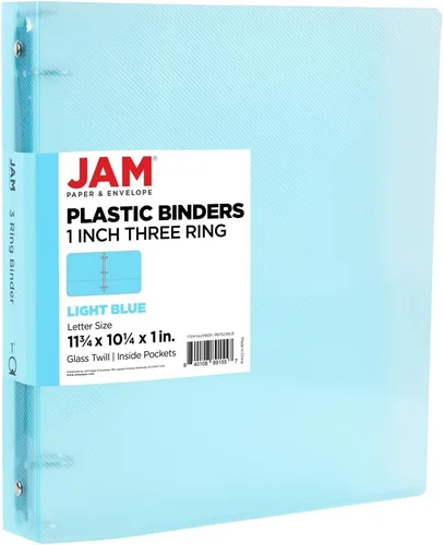 Vista 69 de JAM Paper - Carpeta de plástico de 1 pulgada, carpeta naranja de 3 anillas, se vende individualmente