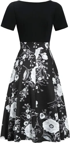 Vista 3 de HELYO - Vestidos con cuello Peter Pan para mujer, estilo casual, de verano, elegante, vintage, de algodón, con bolsillos, para la iglesia 978