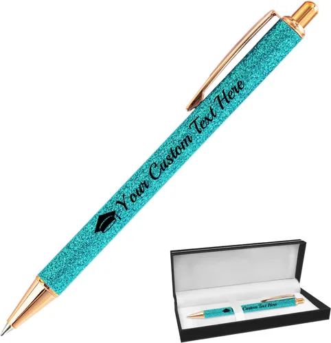 Vista 12 de Hasta 100 bolígrafos personalizados con nombre a granel, bolígrafo con purpurina de impresión personalizada, grabado gratis, texto con logotipo
