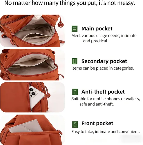 Vista 4 de 2025 Premium 3 en 1 bolsa de viaje antirrobo, mochila de tela Oxford impermeable de 2 vías, bolsa de mano para mujer, Negro, Tamaño único, Moda