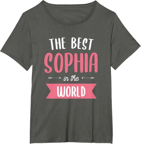 Vista 15 de Camiseta The Best Sophia In The World Name, Negro