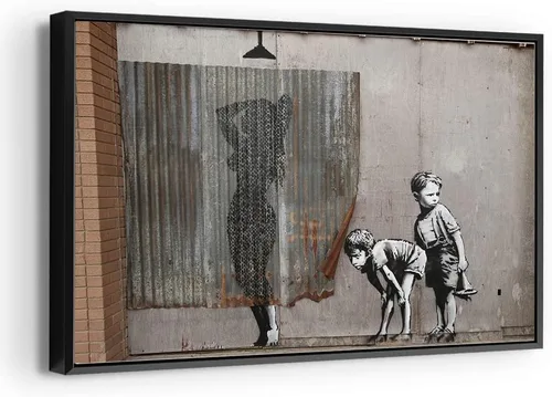 Vista 22 de Arte en lienzo de Banksy para pared, decoración del hogar, lienzo pre-estirado - varios tamaños