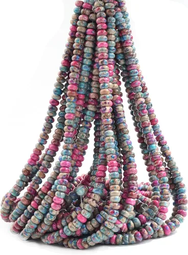 Vista 59 de CAI YI MING, cuentas 2x4mm naturales en forma de rondelle – Espaciadores de gemas sueltas para hacer joyas DIY (Amazonita)