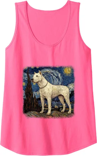 Vista 19 de Van gogh Dogo Argentino in starry night Tank Top