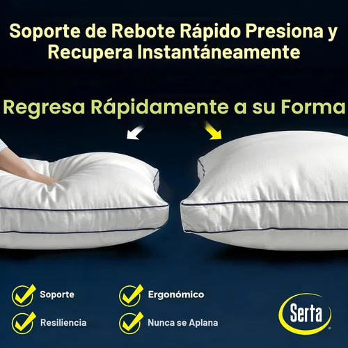 Vista 2 de Serta Juego de 2 almohadas de cama tamaño Queen/estándar, soporte suave