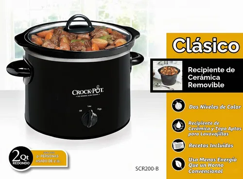 Vista 7 de Crock-Pot Olla de cocción lenta manual ovalada de 7 cuartos y olla de cocción lenta manual redonda Crock-Pot pequeña de 2 cuartos de galón