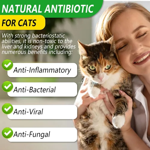 Vista 4 de Antibióticos naturales para gatos, suplementos para mascotas, 2 onzas líquidas/1 paquete de multivitamínicos para gatos, antibiótico para gatos