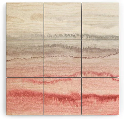 Vista 8 de Society6 Monika Strigel - Mural de pared de madera de sirena de verano de mediados de siglo, 4 x 4 pies, multicolor