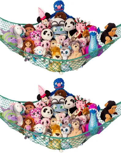 Vista 7 de Hamaca para animales de peluche, grande, almacenamiento de animales de peluche en esquina y red de peluche, hamaca de juguete para animales