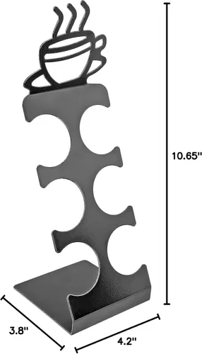 Vista 7 de Soporte para cápsulas de café para encimera, soporte de 6 ranuras K-Cup para espacios pequeños, almacenamiento compacto, soporte de metal