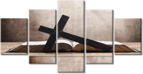 Vista 13 de TUMOVO Decoración de pared de iglesia cristiana de 3 paneles, imágenes de la resurrección de Jesús para sala de estar, dormitorio, cocina