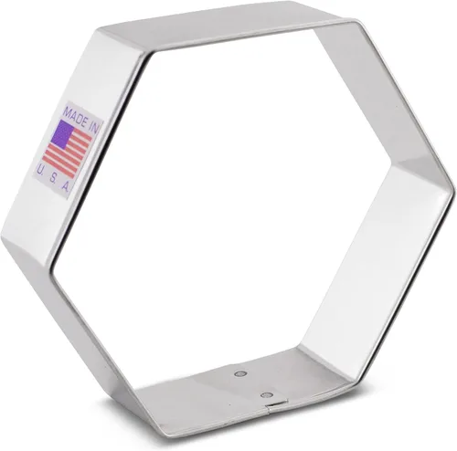 Vista 4 de Cortador hexagonal de galletas Ann Clark de 3-1/2 pulgadas, fabricado en Estados Unidos