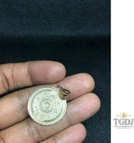 Vista 4 de TGDJ Colgante de calendario maya con dije azteca dorado, 1 pulgada de diámetro, Metal