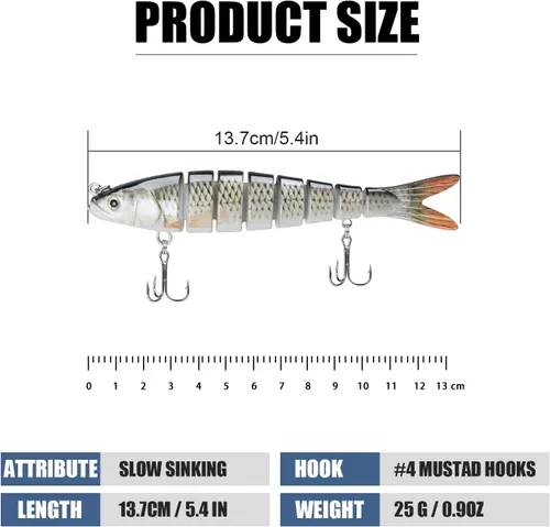 Vista 2 de TRUSCEND Swimmax - Señuelos de pesca fáciles de atrapar con ganchos BKK, ondulación, vibración, traqueteo y gorgoteo para más mordeduras, cebos
