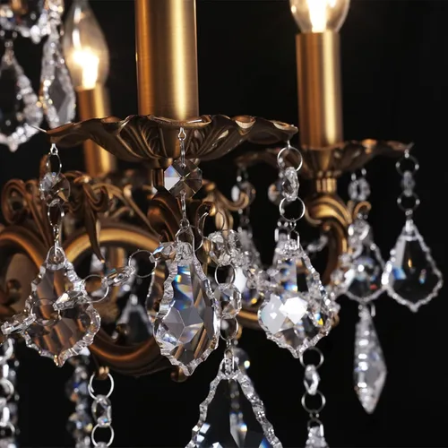 Vista 6 de Candelabros de Cristal Contemporáneos Lámpara Colgante de Isla 8 Luces Colgante de Vela Rectangular Lámpara de Techo para Comedor, Sala de Estar