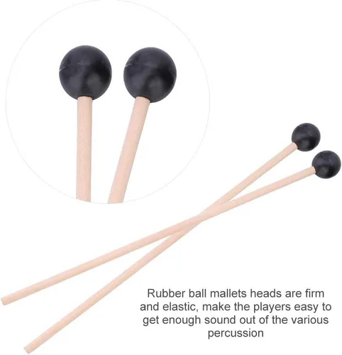 Vista 3 de Marimba Mallets, Teclado Suave Mango De Madera De Goma Mallets Instrumento Accesorio De Percusión
