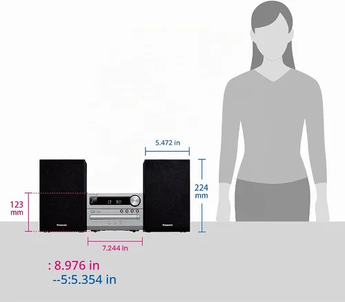 Vista 6 de Panasonic Sistema estéreo CD Memoria USB/correspondencia Bluetooth Plata SC-PM250-S