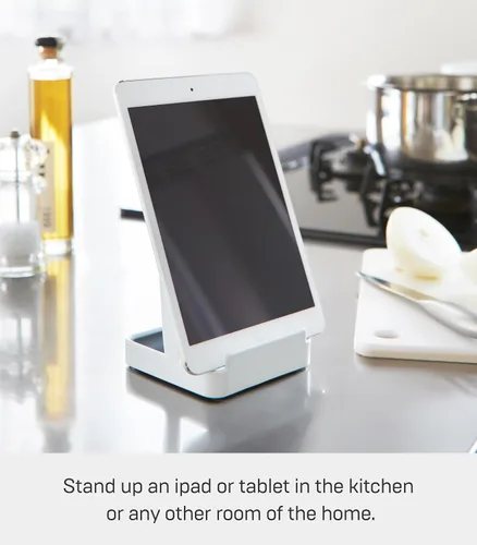 Vista 5 de Yamazaki Home Torre soporte para cucharones - Soporte para tapa para utensilios de cocina - Acero Blanco
