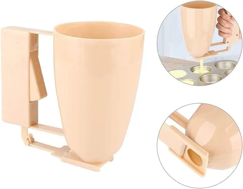 Vista 5 de Dispensador de masa para panqueques, dispensador de panqueques de plástico para cupcakes, para hornear, postres, dispensador de panqueques