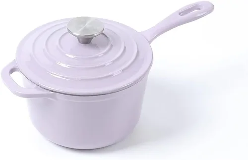 Vista 9 de HAWOK Mini cacerola de hierro fundido de 1 cuarto de galón, 5.5 pulgadas con tapa, pre-sazonada