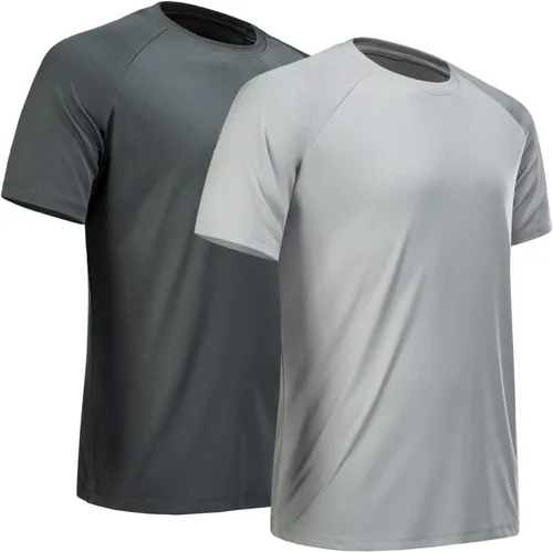 Vista 19 de Camisetas de entrenamiento para hombre, de manga corta, de secado rápido, atlético, gimnasio, activo, absorbe la humedad