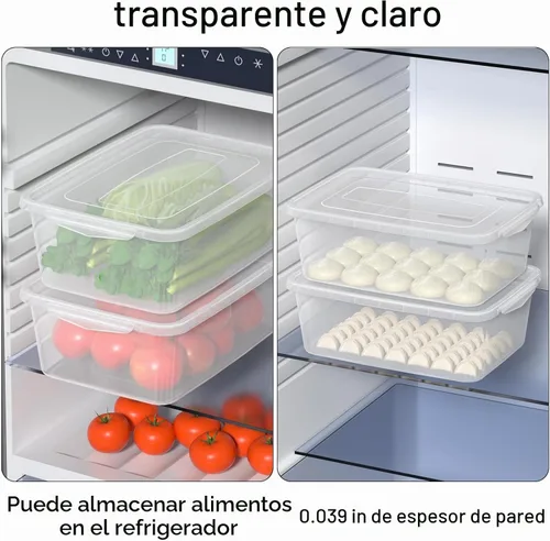 Vista 6 de Teyyvn Caja de almacenamiento de plástico transparente de 14 L, 2 contenedores de plástico con pestillo de almacenamiento