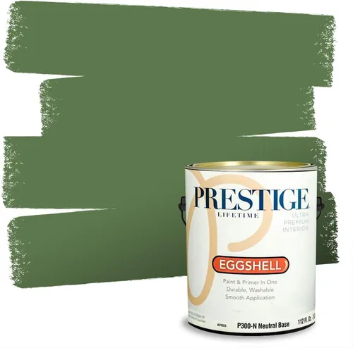 Vista 162 de PRESTIGE Pintura exterior e imprimación en uno, aloe, plano, 1 galón