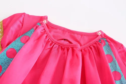 Vista 4 de Mecamelon Disfraz de princesa árabe rosa para niñas disfraz de Halloween con accesorios
