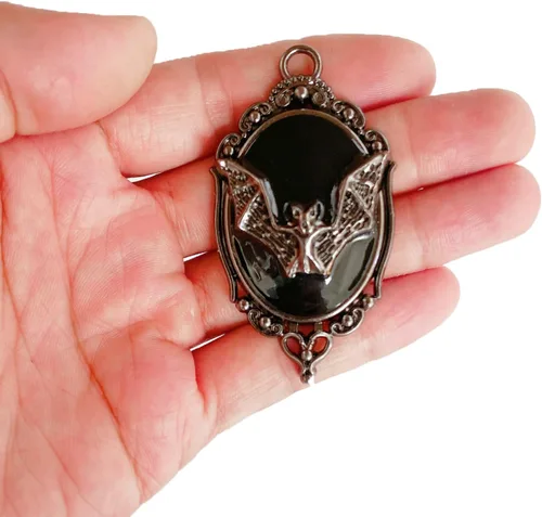 Vista 3 de Juego de 12 anillos de ganchos para cortina de ducha, murciélagos vampiros góticos, suministros para fiesta de Halloween, decoración de casa Fondo