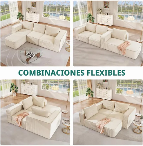 Vista 3 de Sofá modular Cloud de 107 pulgadas con diván en forma de L, asiento