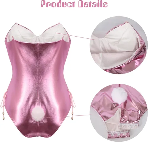 Vista 5 de Drofe Disfraz de conejito para mujer, senpai, cosplay, anime, traje de rol