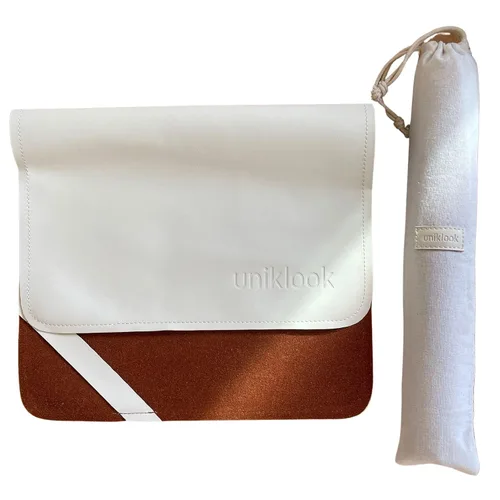 Vista 16 de UNIKLOOK Cambiador portátil de cuero - Cuero vegano - Cambiador de bebé de viaje - Estación de cambio de pañales portátil multiusos impermeable 14 x