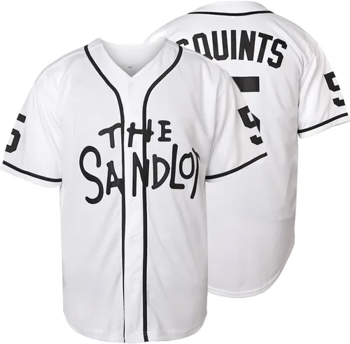 Vista 13 de The Sandlot Benny The Jet Rodriguez Michael Squints Palledorous Alan Yeah-Yeah McClennan Bel Air Jersey de Béisbol con Impresión 3D blanco