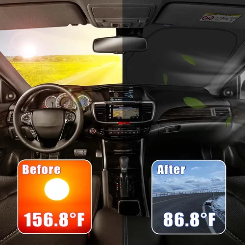 Vista 4 de Parasol para parabrisas de automóvil, personalizado para Toyo-ta Highlander 2020-2024 [4 capas de nanorevestimiento] con bolsa de almacenamiento