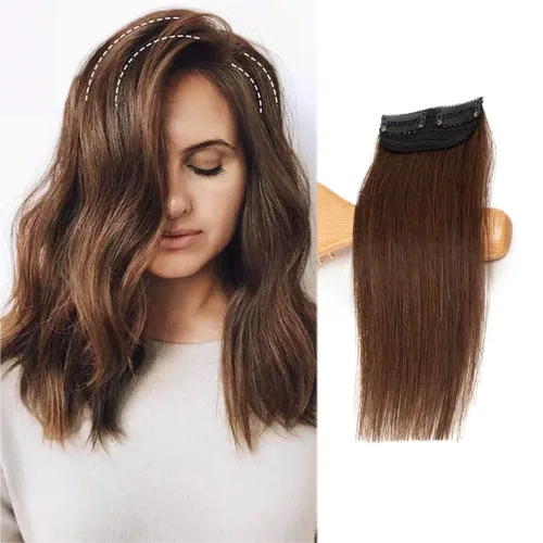 Vista 16 de Extensiones de cabello con clip de volumen real de cabello humano liso y sedoso, extensiones de cabello cortas y naturales invisibles para mujer
