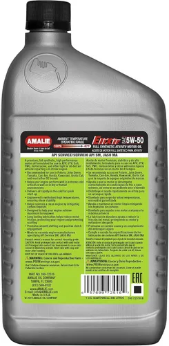 Vista 2 de Elixir 5W-50 Aceite de motor ATV y UTV completamente sintético (160-72516-EA) botella de 1 cuarto de galón Fabricado en Estados Unidos