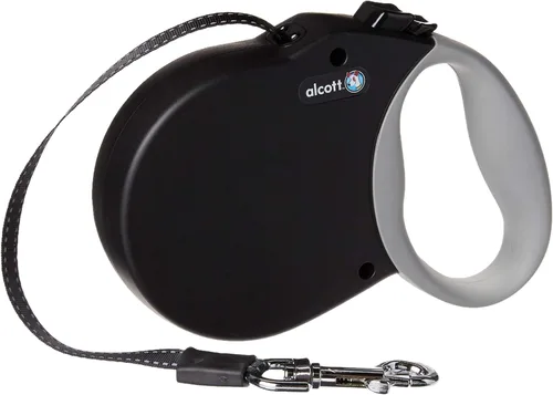 Vista 14 de Alcott Adventure Correa de cinturón reflectante retráctil – 10 pies – Extra pequeña para perros de hasta 25 libras, negro con mango de agarre suave