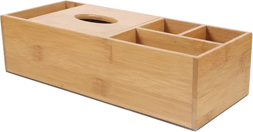 Vista 9 de EXCEART Caja de almacenamiento de bambú, organizador de almacenamiento de gafas para ojos, soporte para gafas, soporte para bolígrafo, organizador