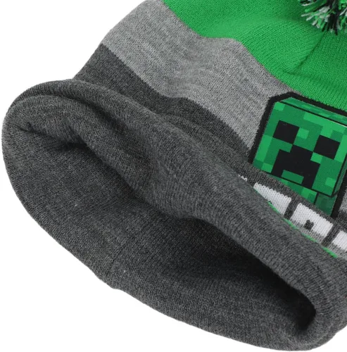 Vista 3 de Minecraft Creeper - Conjunto de gorro y guantes para jóvenes, Multi colorido