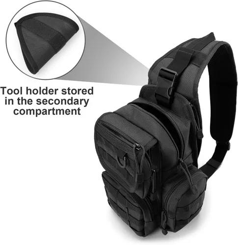 Vista 2 de G4Free - Mochila táctica de eslinga EDC con funda de pistola ajustable, mochila de hombro con rango de asalto 600D Polyester, 10.6*5.9*8.6 Inches