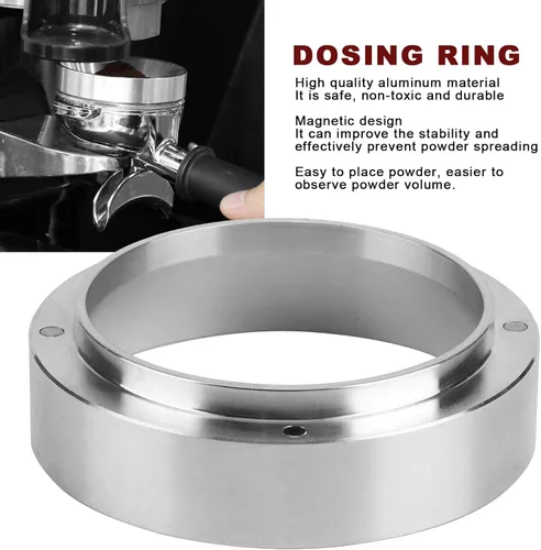 Vista 4 de Embudo de dosificación de café expreso de aluminio con reemplazo magnético para máquina de café (2.008 in)