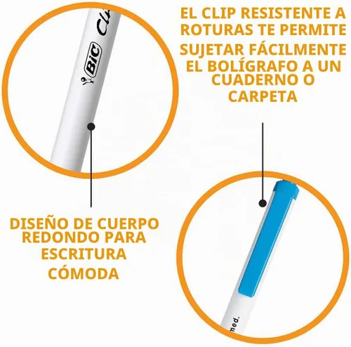 Vista 4 de BIC Clic Stic - Bolígrafo retráctil, punta media de 0.039 pulgadas, 50 unidades (azul)
