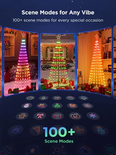 Vista 3 de Govee - Luces de árbol de Navidad, 6.1 pies, 316 LED RGBIC luz para árbol de Navidad
