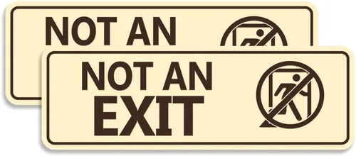 Vista 12 de Letrero estándar NOT an EXIT (Stick Man) (negro/oro), tamaño pequeño