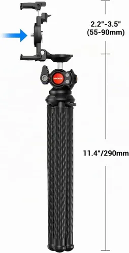 Vista 7 de NEEWER Trípode para cámara con control remoto, mini trípode flexible para teléfono con adaptador de montaje de cámara de acción, soporte oculto