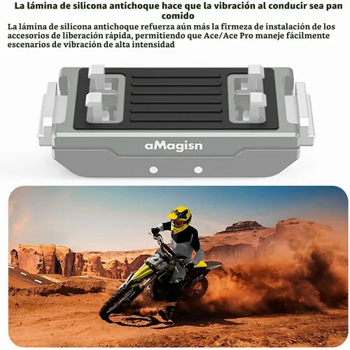 Vista 4 de Soporte magnético de metal compatible con adaptador de liberación rápida Insta360 X6/X4 Air/X5/Ace Pro 2/Ace Pro